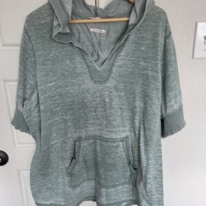 Casual Green Hooded Women's Top
